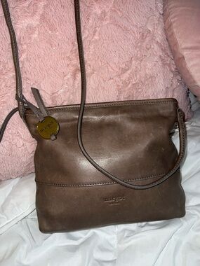 Margot Taupe Leather Crossbody Bag
